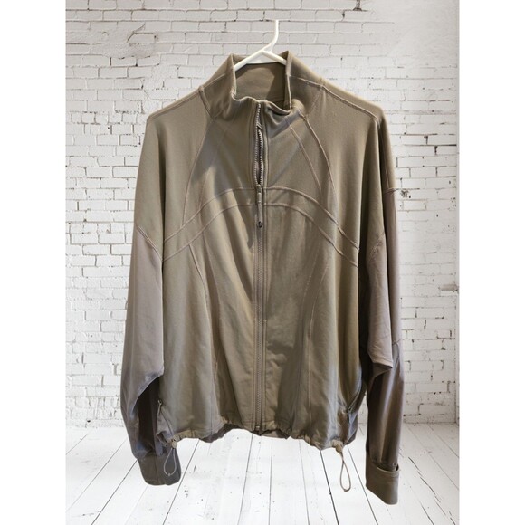 Lululemon jacket Define Relaxed Fit Jacket Luon Olive Green size 12 Gym Womens - Picture 2 of 16